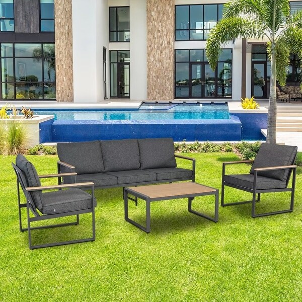 Outdoor Patio Furniture Sofa Sets ,with Cushion and Coffee Table