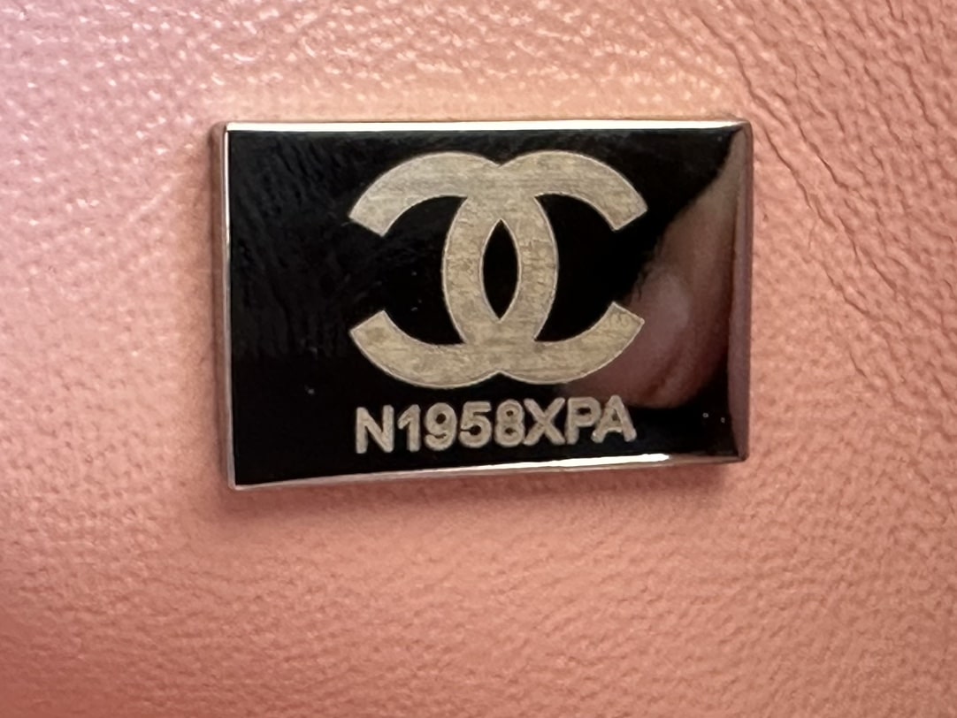Chanel Classic Double Flap Bag Caviar Silver Hardware Light Pink 25Cm/10in