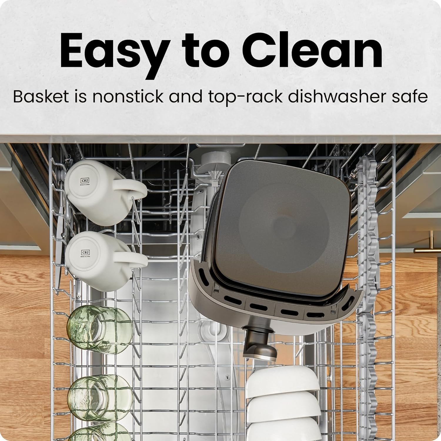8QT 4-in-1 Air Fryer, 450°F Hi-Fry, LED Shake Reminder, Dishwasher Safe Nonstick Basket