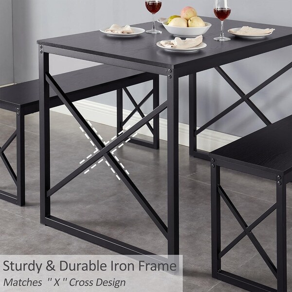 4 Person Dining Table Wooden Dining Room Set,43.3
