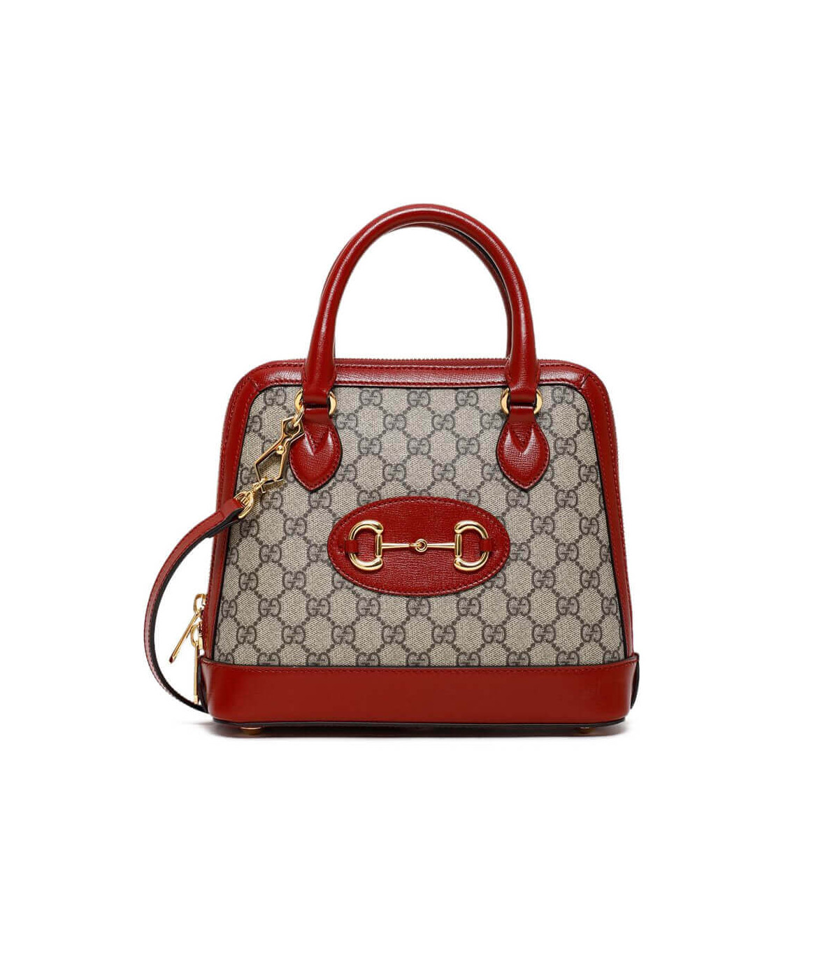 Gucci 1955 Horsebit mall Top Handle Bag In Red GG Supreme Canvas