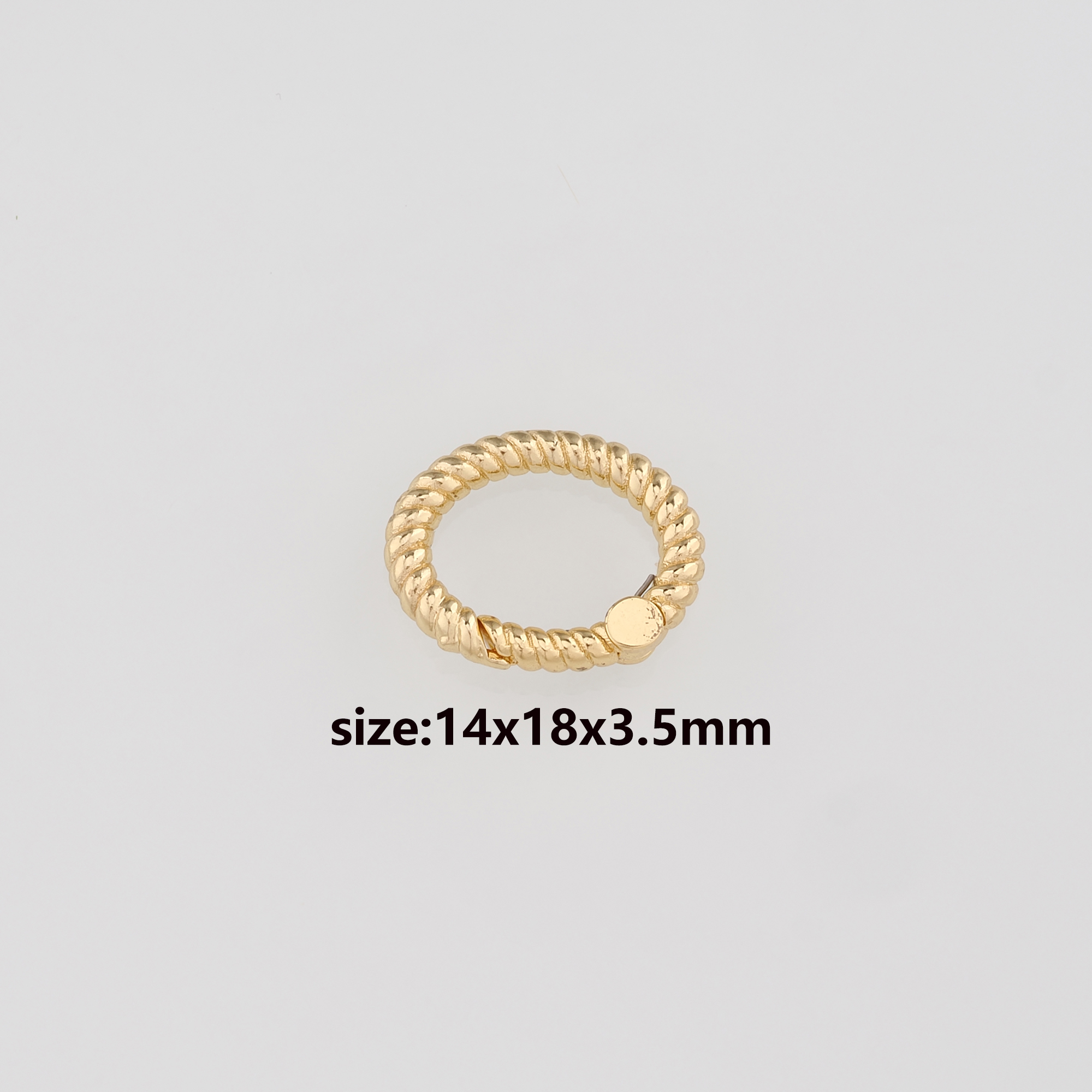 18K Gold Filled Oval Spring Clasp,Push Gate Buckle Bracelet Necklace for DIY Jewelry Finding Necklace Bracelet