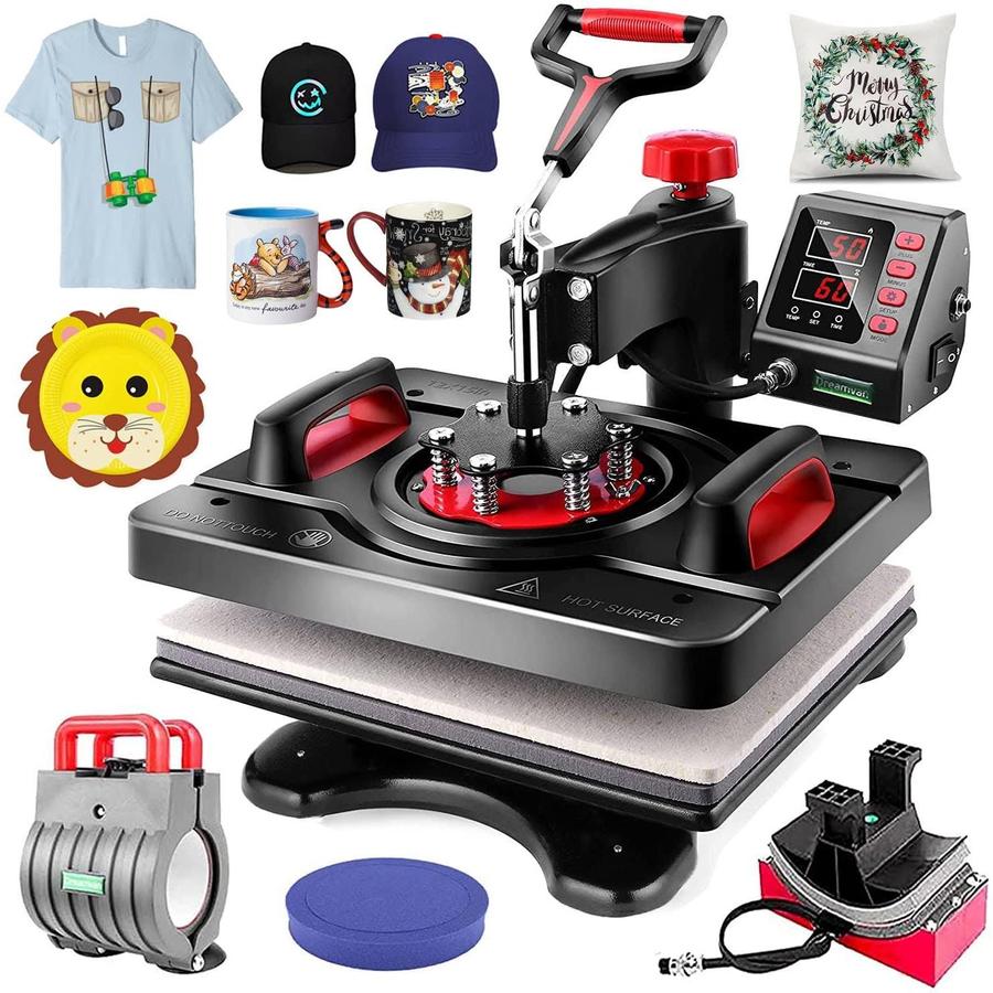 g 5 in 1 Heat Press Machine 15 x 12 inch T Shirt Press Machine 360-Degree Swing Away Digital Shirt Printing Press Machine Heat Transfer Sublimation