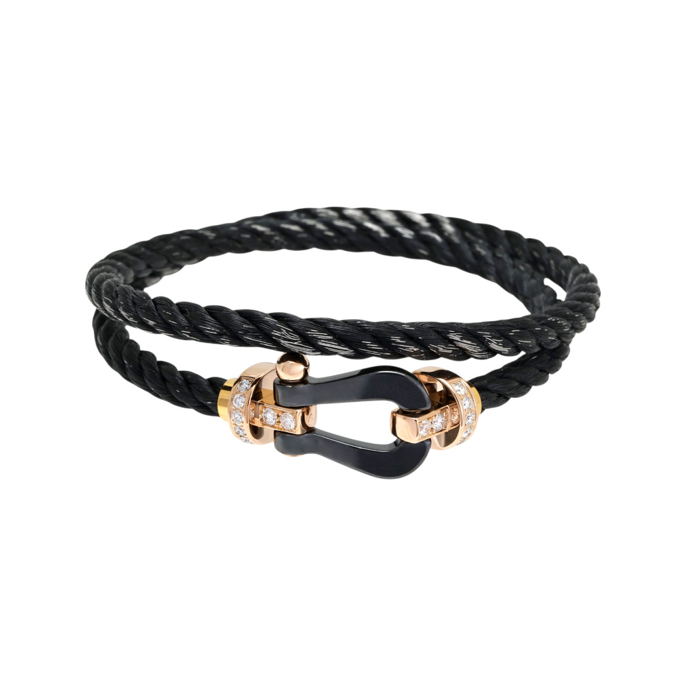 FRED Force 10 Bracelet 18K Rose Gold & Ceramic Diamond 0B0039