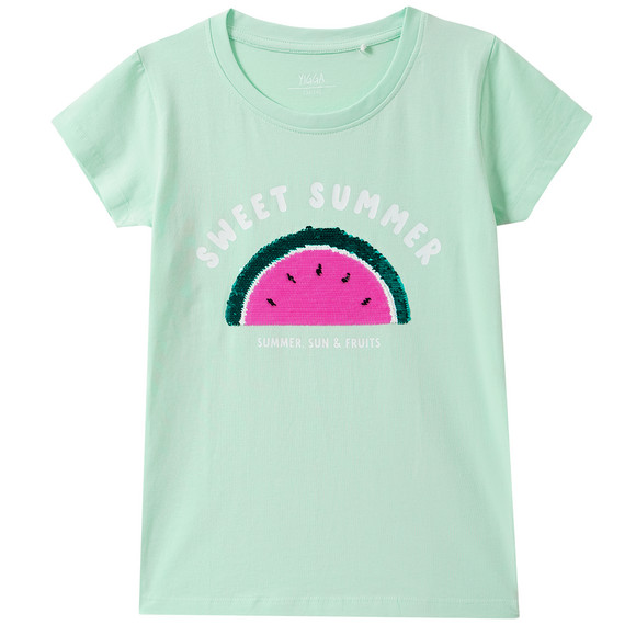 Yigga Mädchen T-Shirt mit Wendepailletten