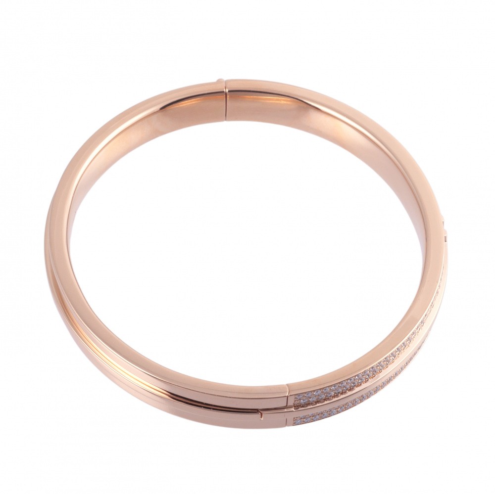 Tiffany & Co. Tiffany T Two Hinge Diamond Bracelet 18K Rose Gold