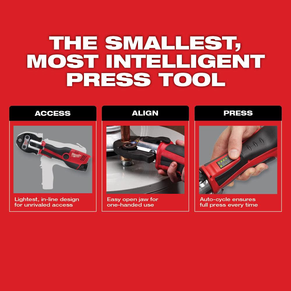 Milwaukee M12 Press Tool Kit No Jaws Reconditioned 2473-80