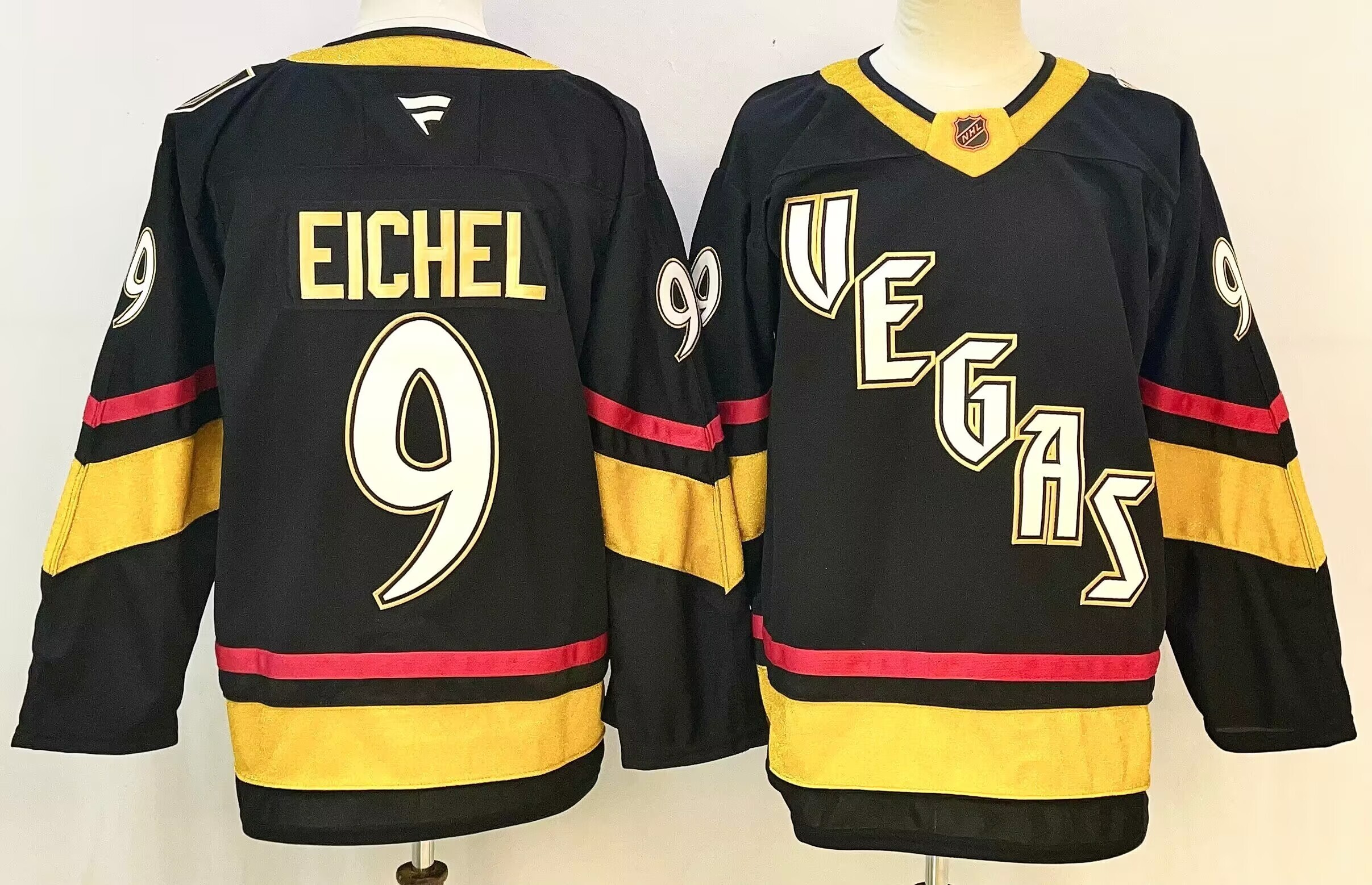 Men's Vegas Golden Knights Jack Eichel #9 Fanatics Black Breakaway Player Jersey