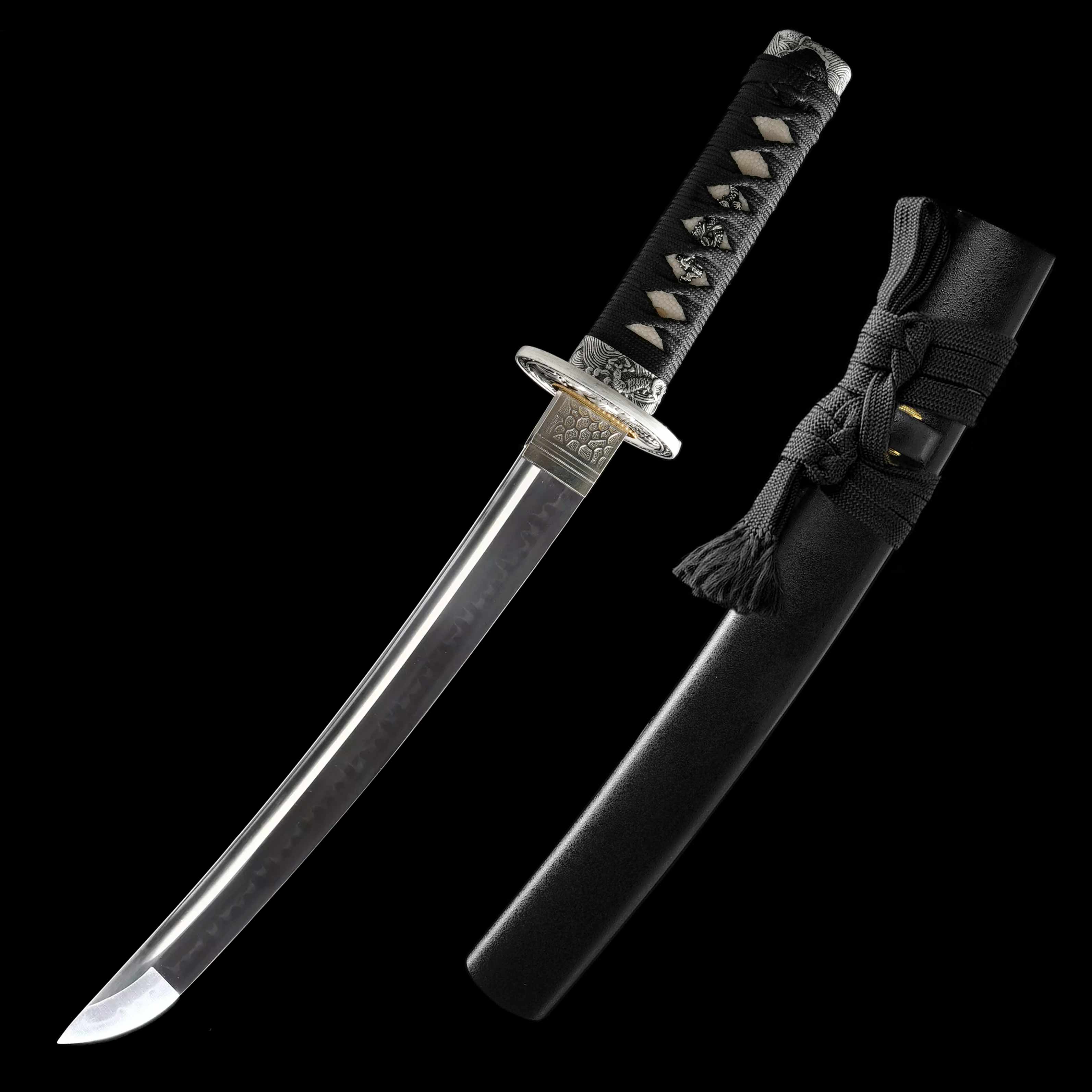 HY161 | Byakko | Tanto | Carbon Steel | T10 Steel Clay-tempered | Real Hamon | Tiger | Black | Battle-Ready | Full-tang | Spartan Blades Club | CHEN'S SWORDS 1892 - Spartan Blades Club - 陳氏劍莊1892