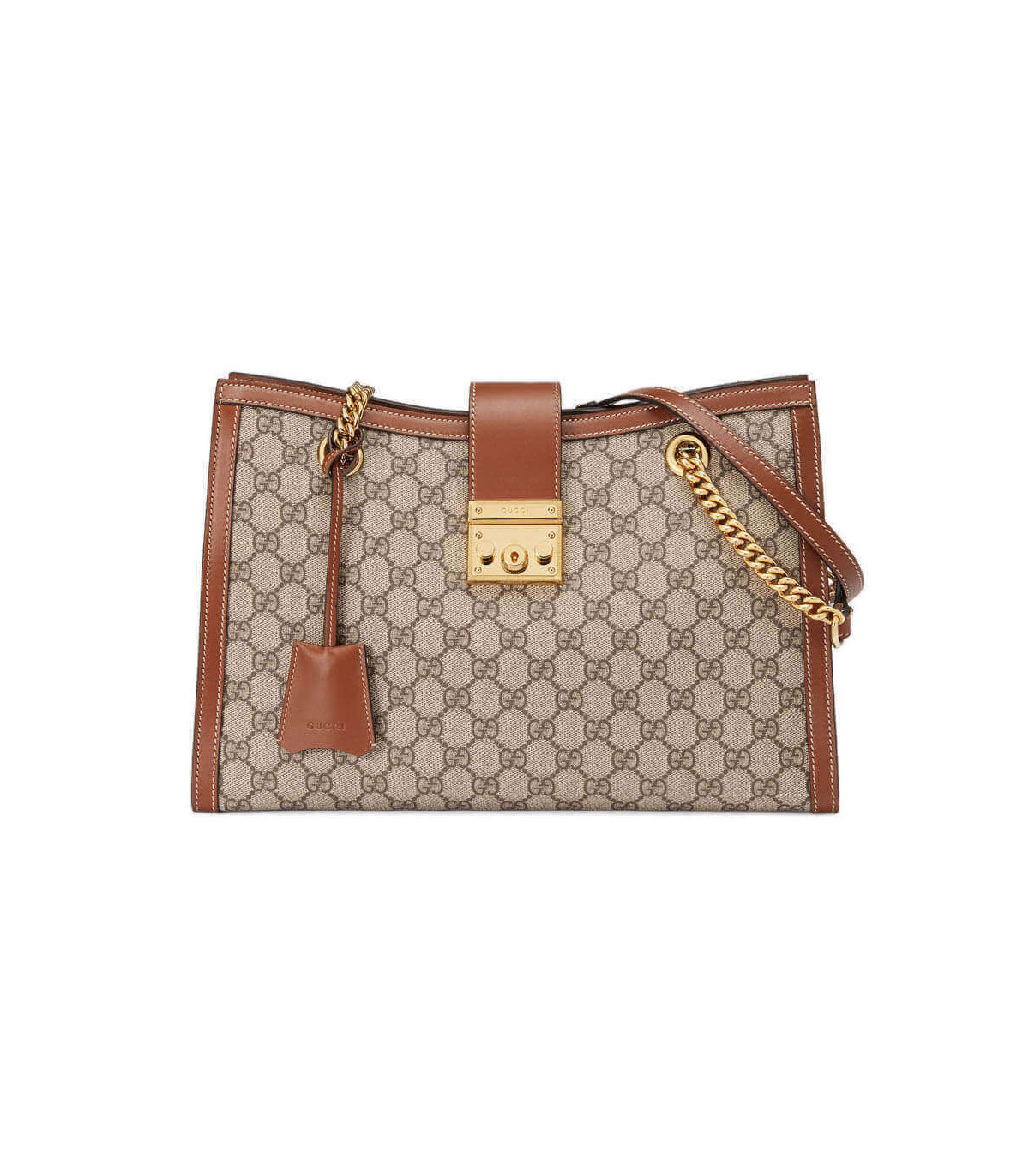 Gucci Padlock Medium GG Shoulder Bag Brown