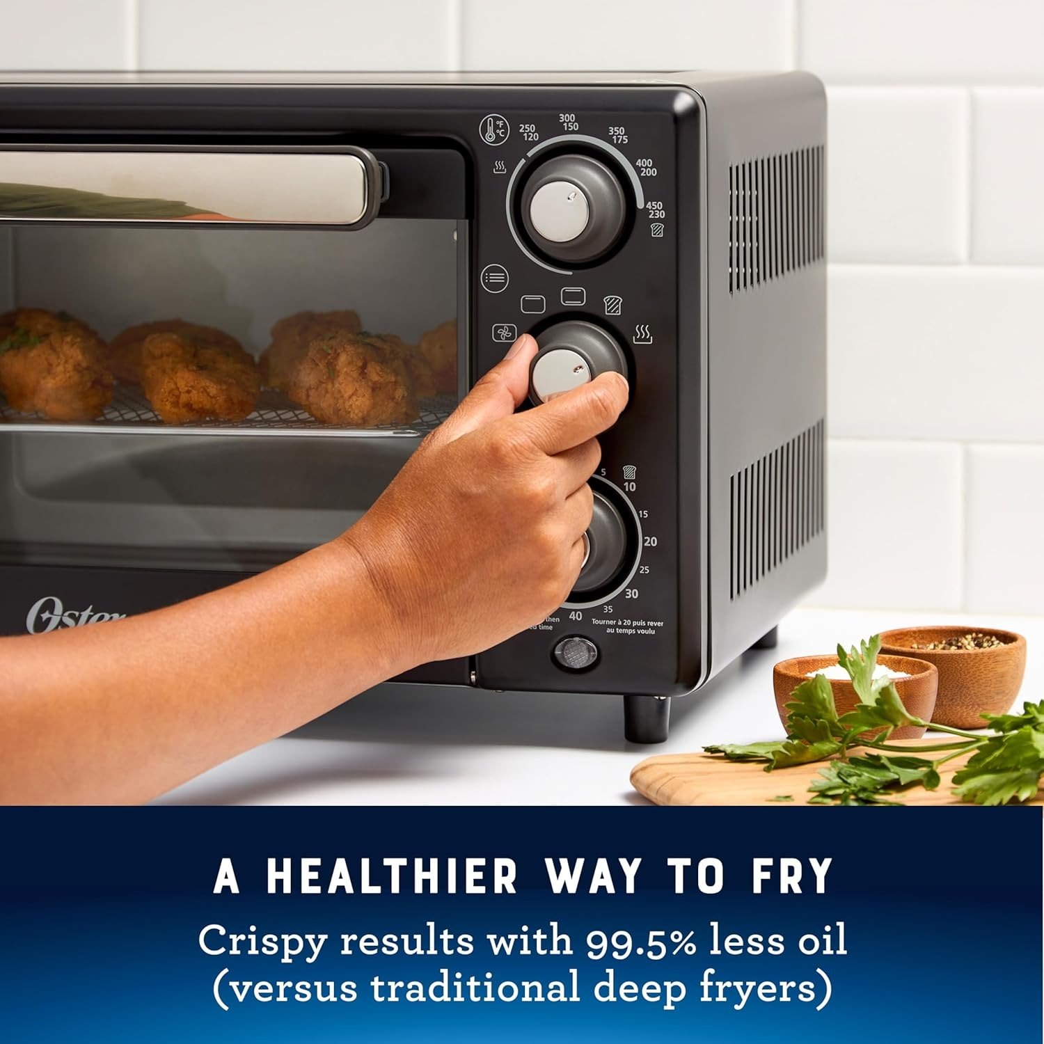 Compact Air Fryer Toaster Oven Countertop Multifunctional Stainless Steel