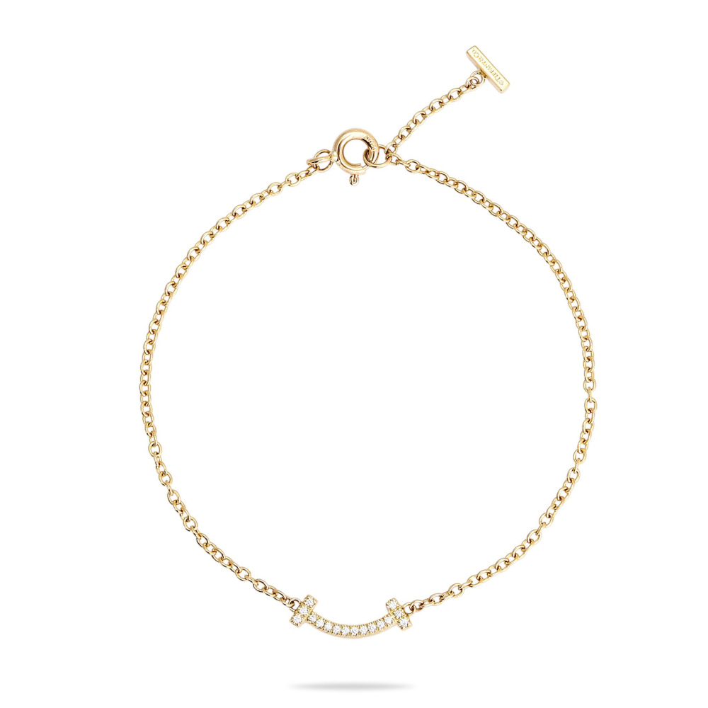 Tiffany & Co. Tiffany T Bracelet 18K Yellow Gold Diamond 62994541