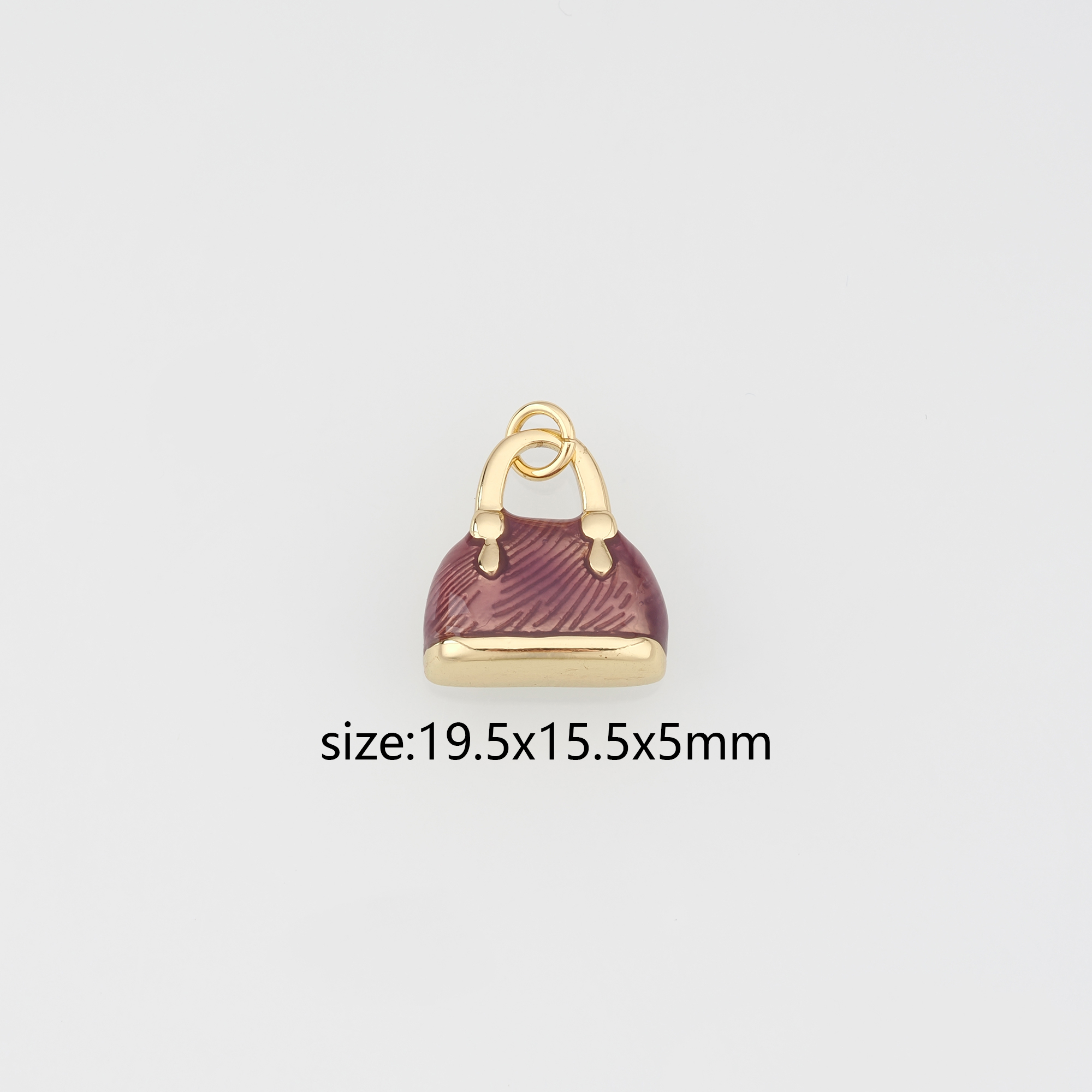 18K Gold Filled Handbag Pendant,Enamel Handbag Charm Earrings Necklace for DIY Jewelry Making Supply