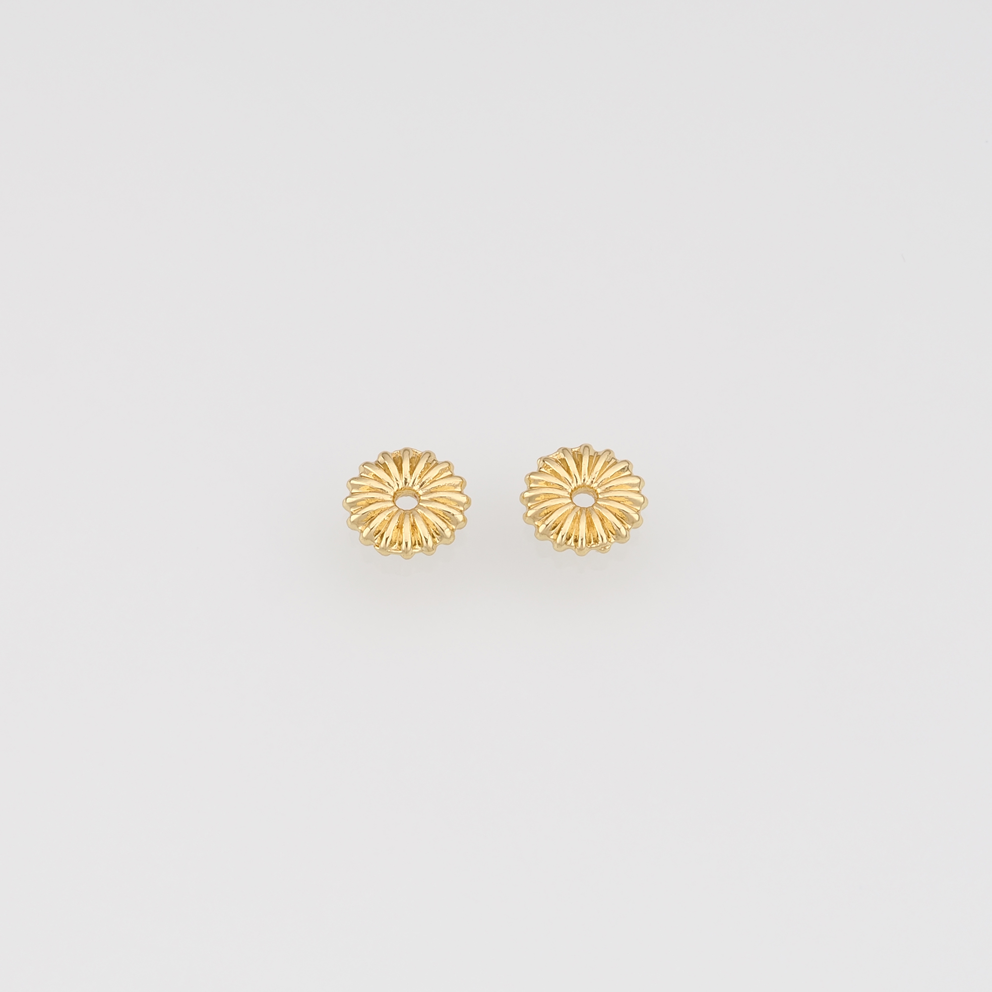 50Pcs 18K Gold Filled Flat Beads,Flower Flat Spacer Beads,DIY Jewelry Making Supply