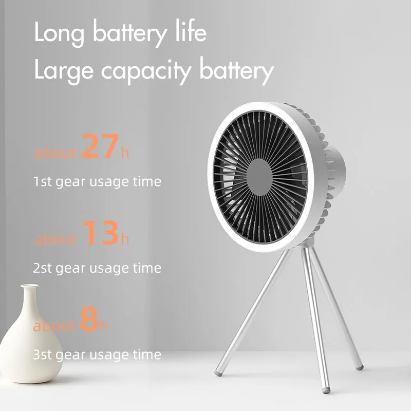 Multifunction USB Chargeable Desk Tripod Stand Air Cooling Fan with Night Light