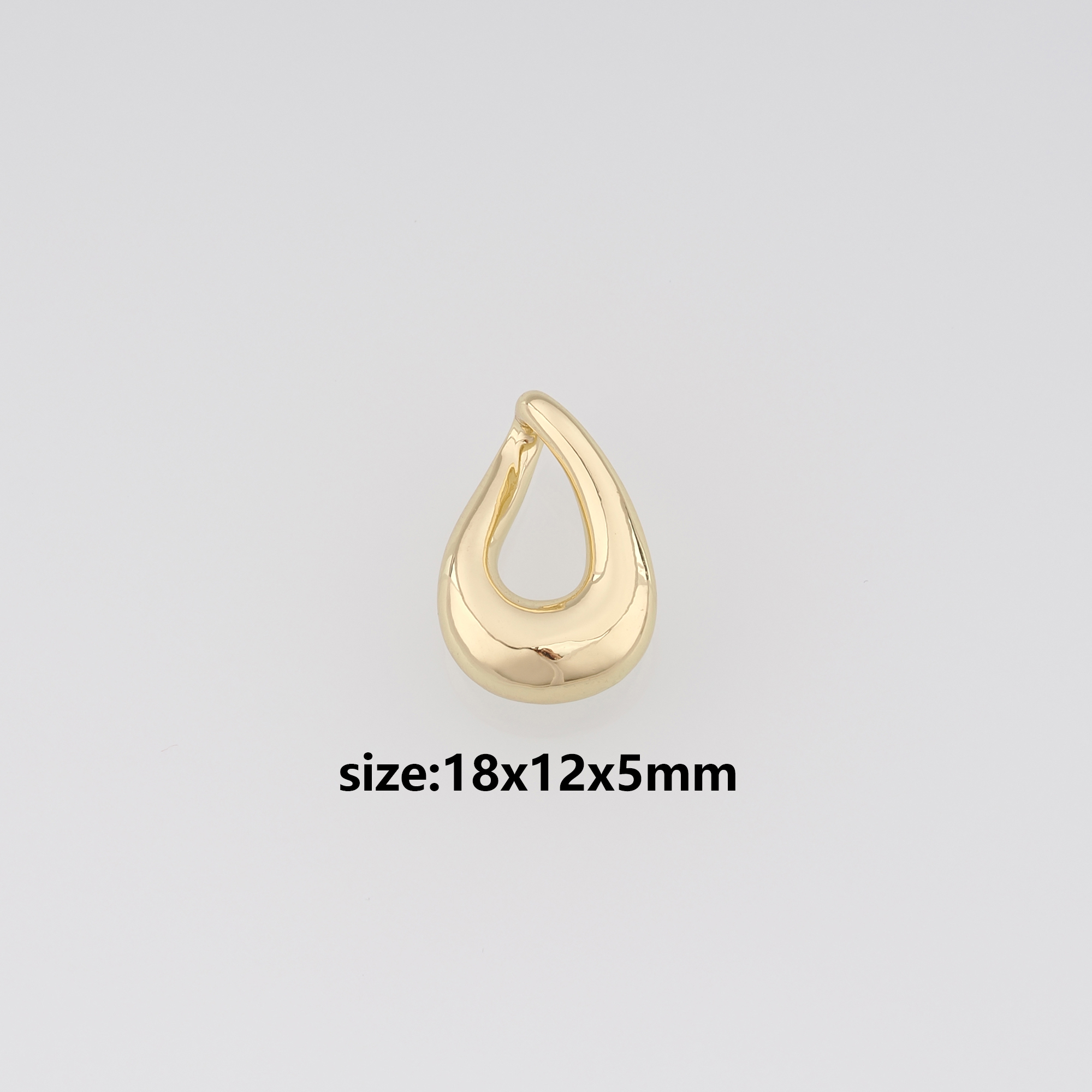 18K Gold Filled Teardrop Pendant,Teardrop Charm Earrings Necklace for DIY Jewelry Making Supply
