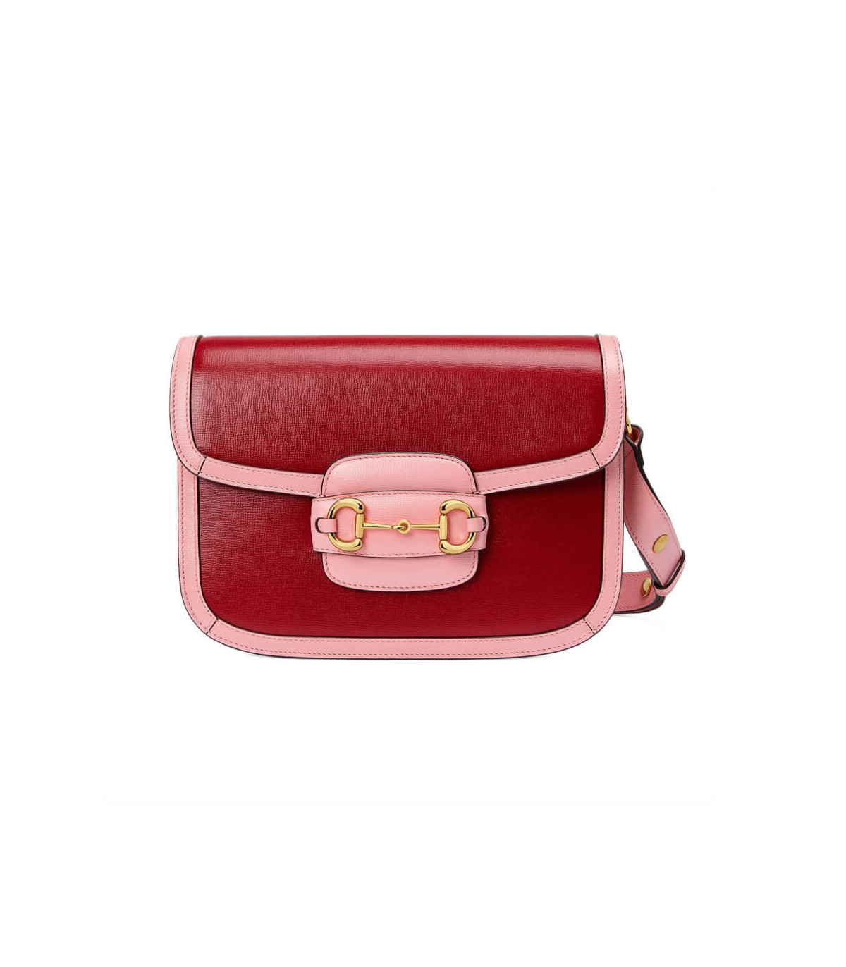 Gucci Horsebit 1955 Small Shoulder Bag Red and Pink Leather