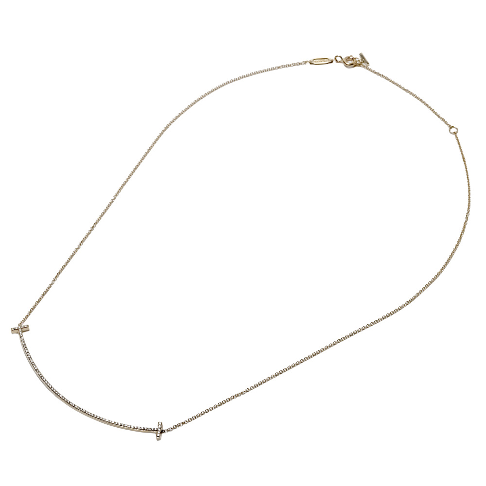 Tiffany & Co. Tiffany T Smile Necklace 18K Yellow Gold Diamond 60011656