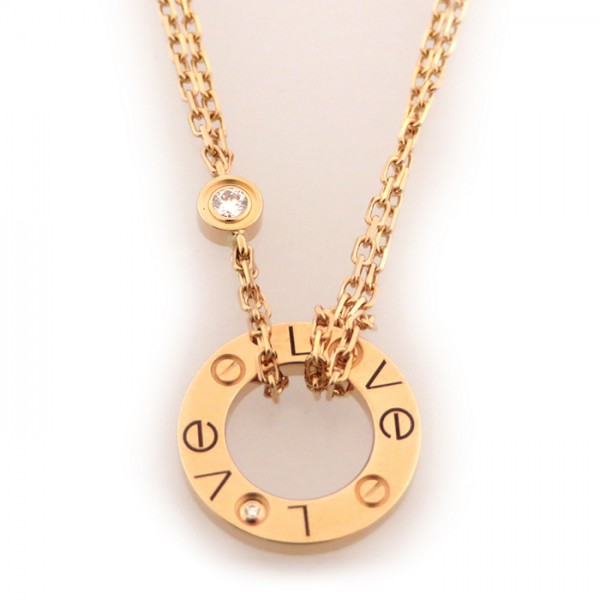 Cartier Love Necklace 18K Rose Gold Diamond