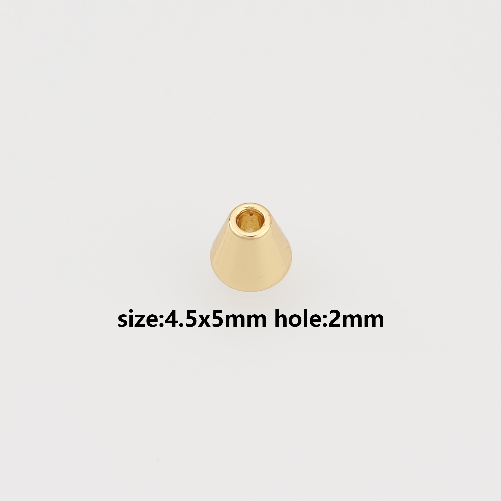 50Pcs 18K Gold Filled Geometric Spacer Beads,Conical Bead for Bracelet Jewelry Necklace Making Supply
