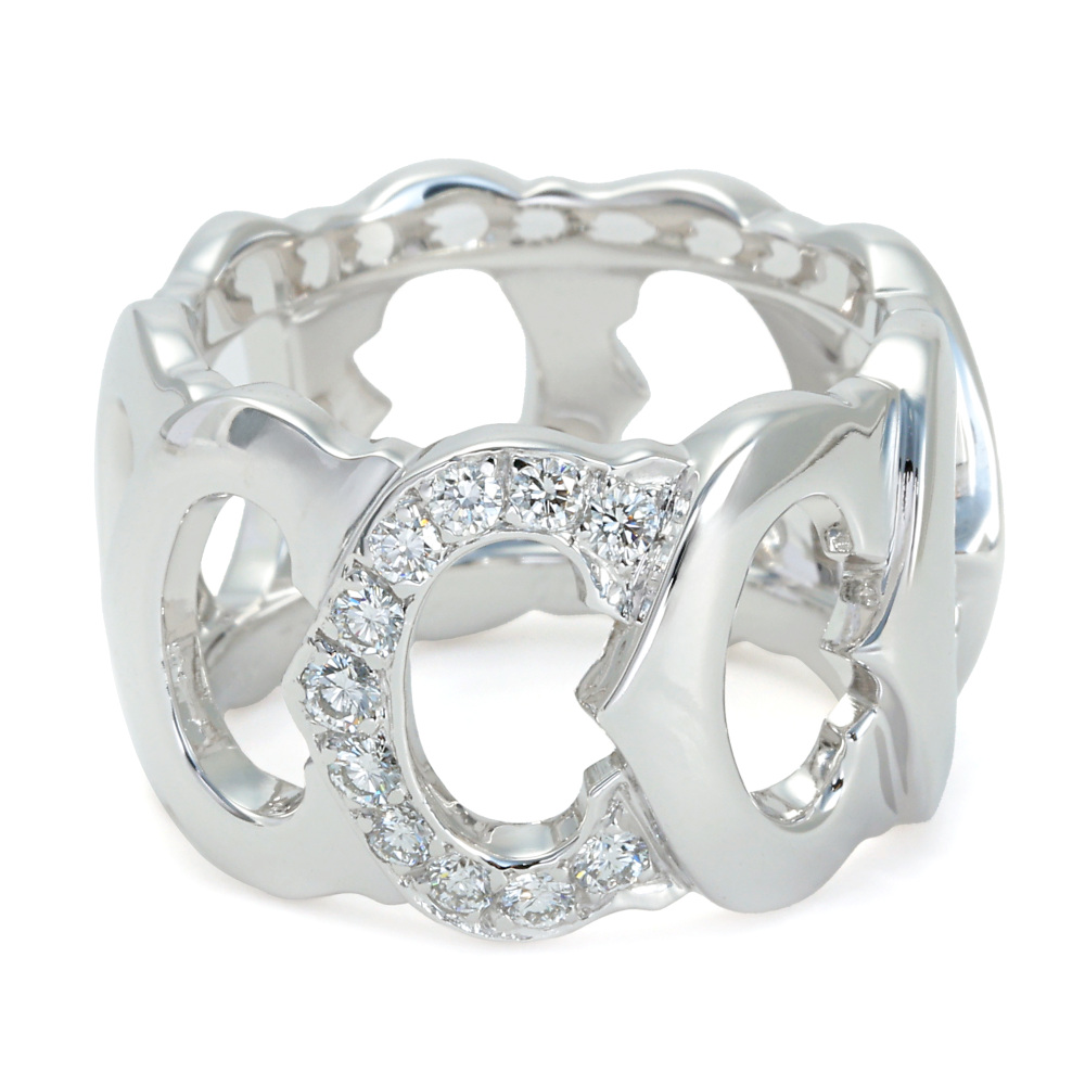 Cartier C Do 1 Motif Diamond Ring 18K White Gold