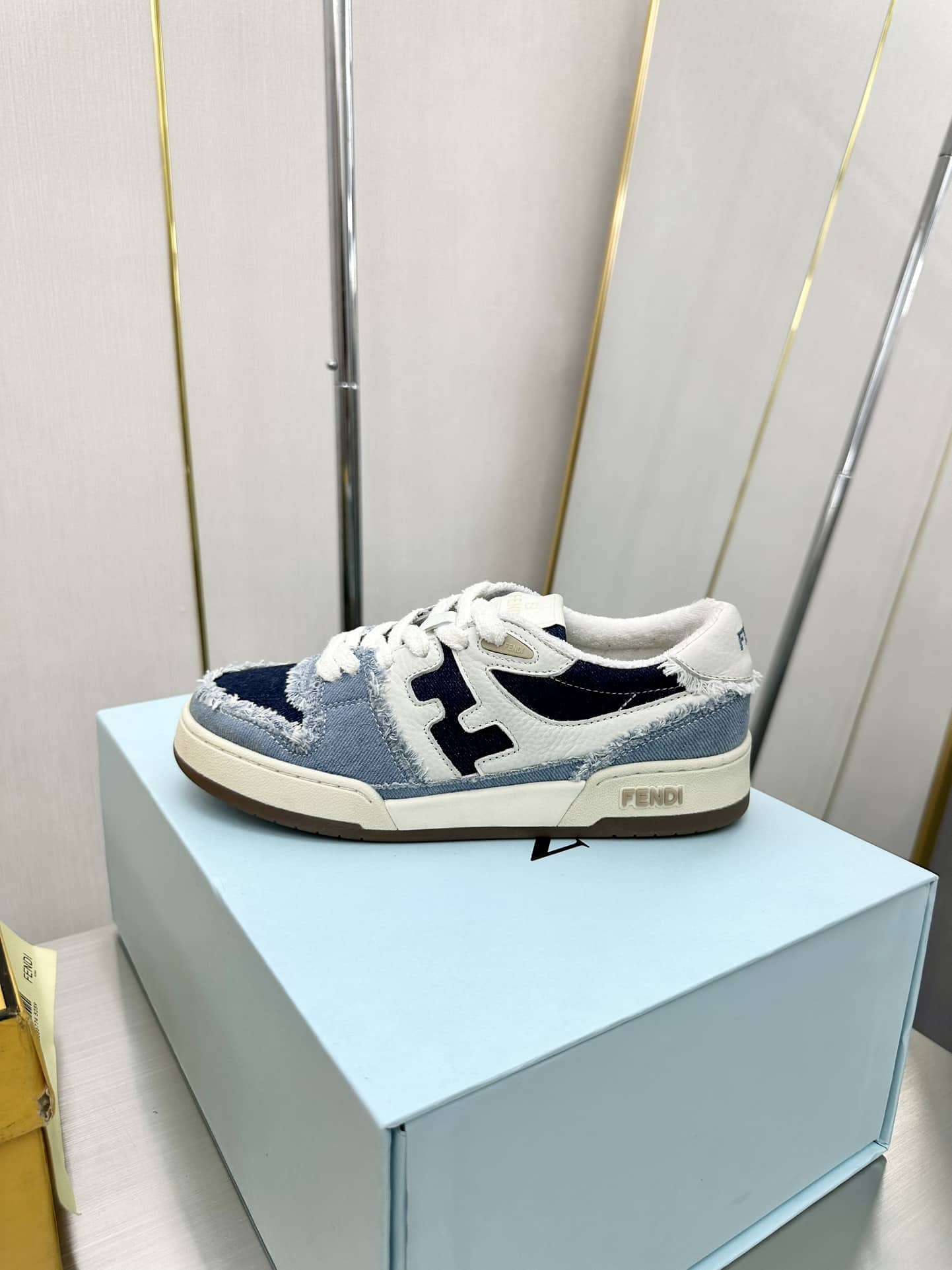 Fendi Match Suede Low Tops Denim Blue 7E1495Amf1F1Jid