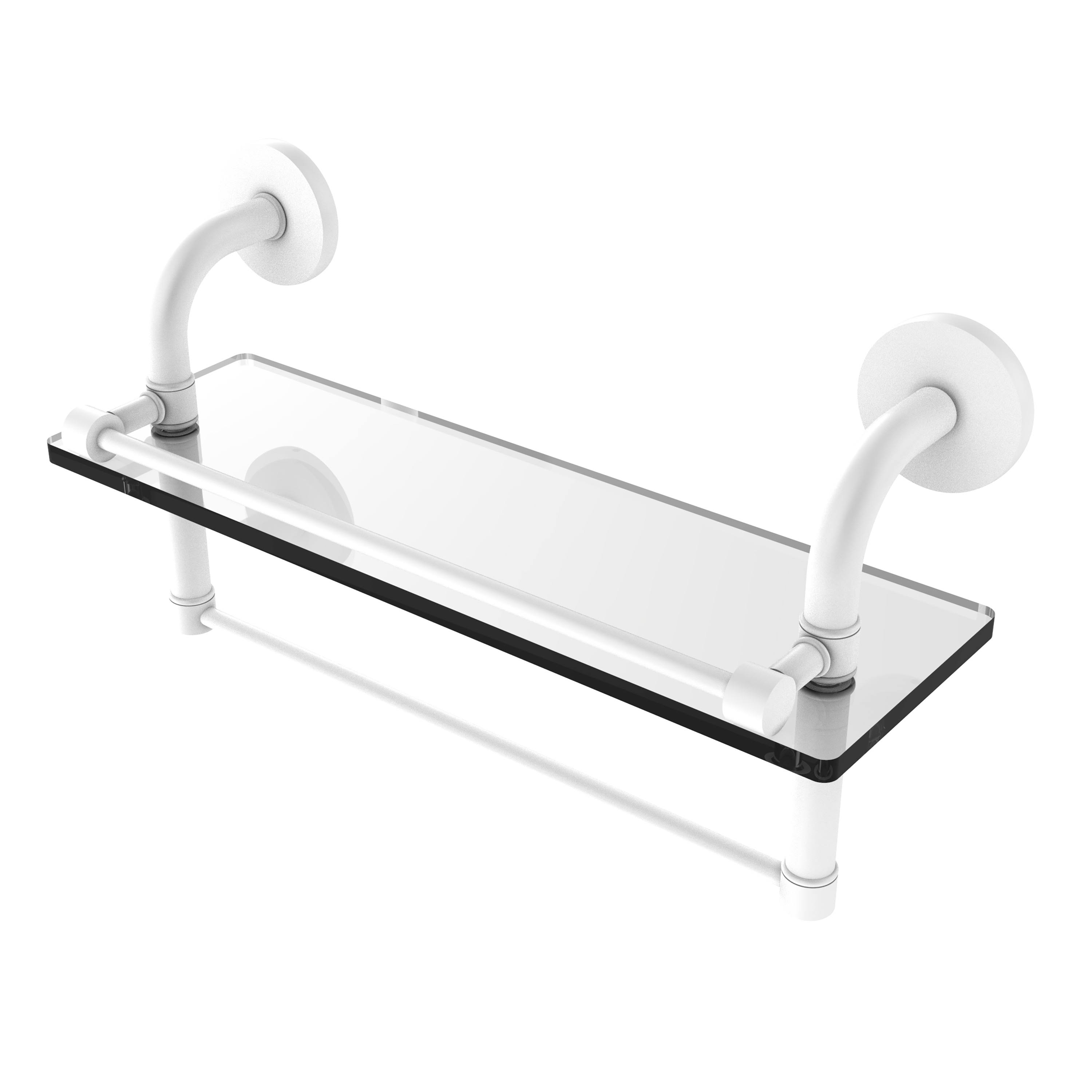 Allied Brass Remi Collection Gallery Glass Shelf with Towel Bar - Antique Pewter - 22 inch