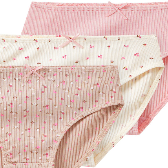 Yigga 3 Mädchen Slips mit Ripp-Struktur
