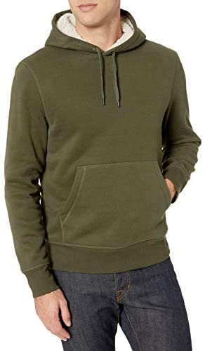 Men's Sherpa-Lined Pullover Hoodie Sweatshirt