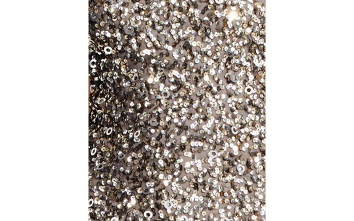 Adrianna Papell Off-The-Shoulder Crunchy Beaded Gown - 14