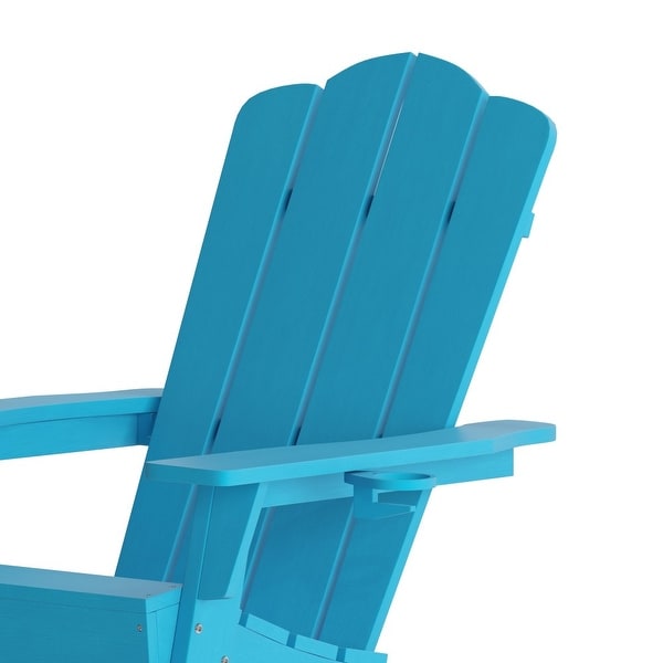 Set of 4 AllWeather Adirondack Chairs with Cupholders