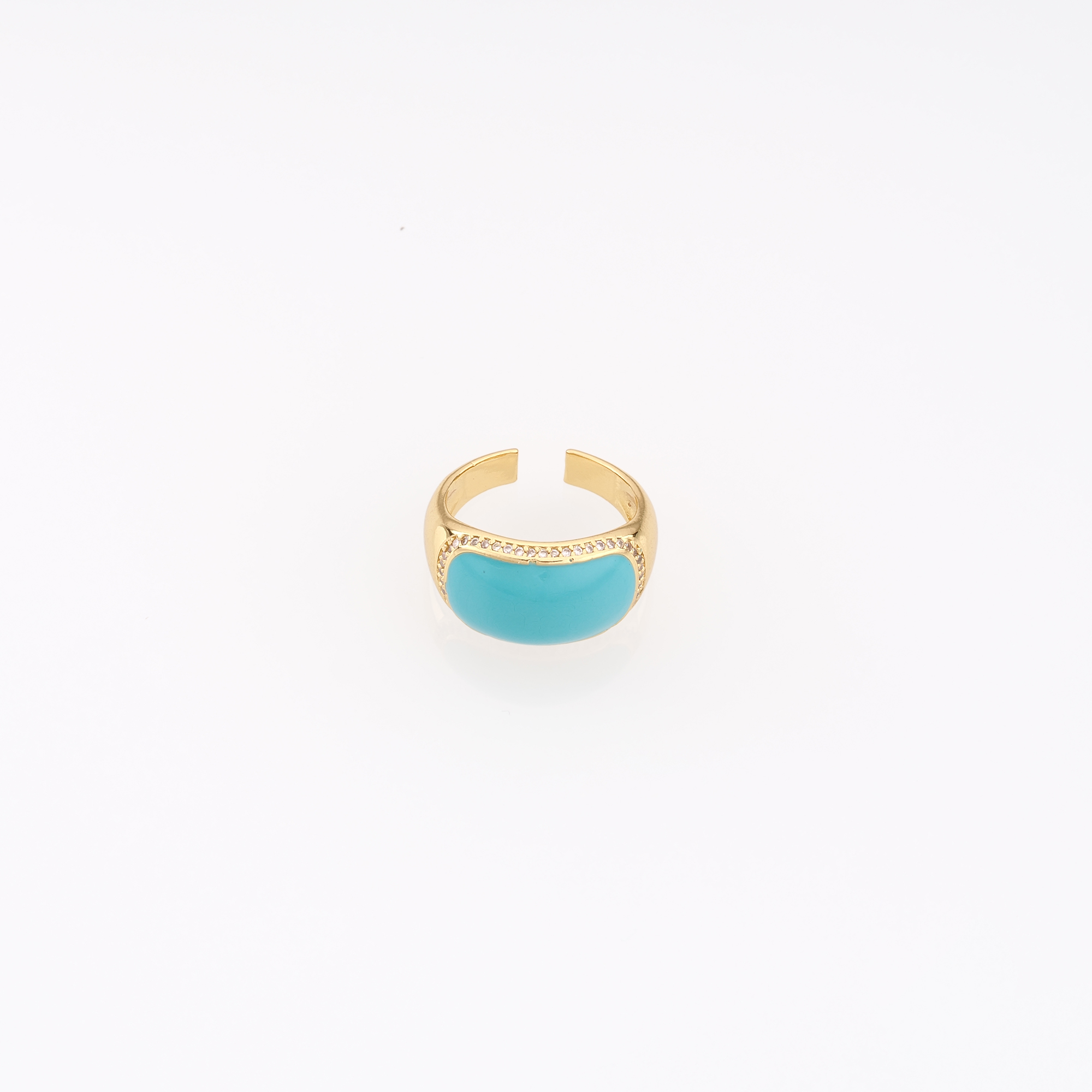 18K Gold Filled Wide Rings, Enamel Ring,Adjustable Ring,Minimalist Ring,Open Ring