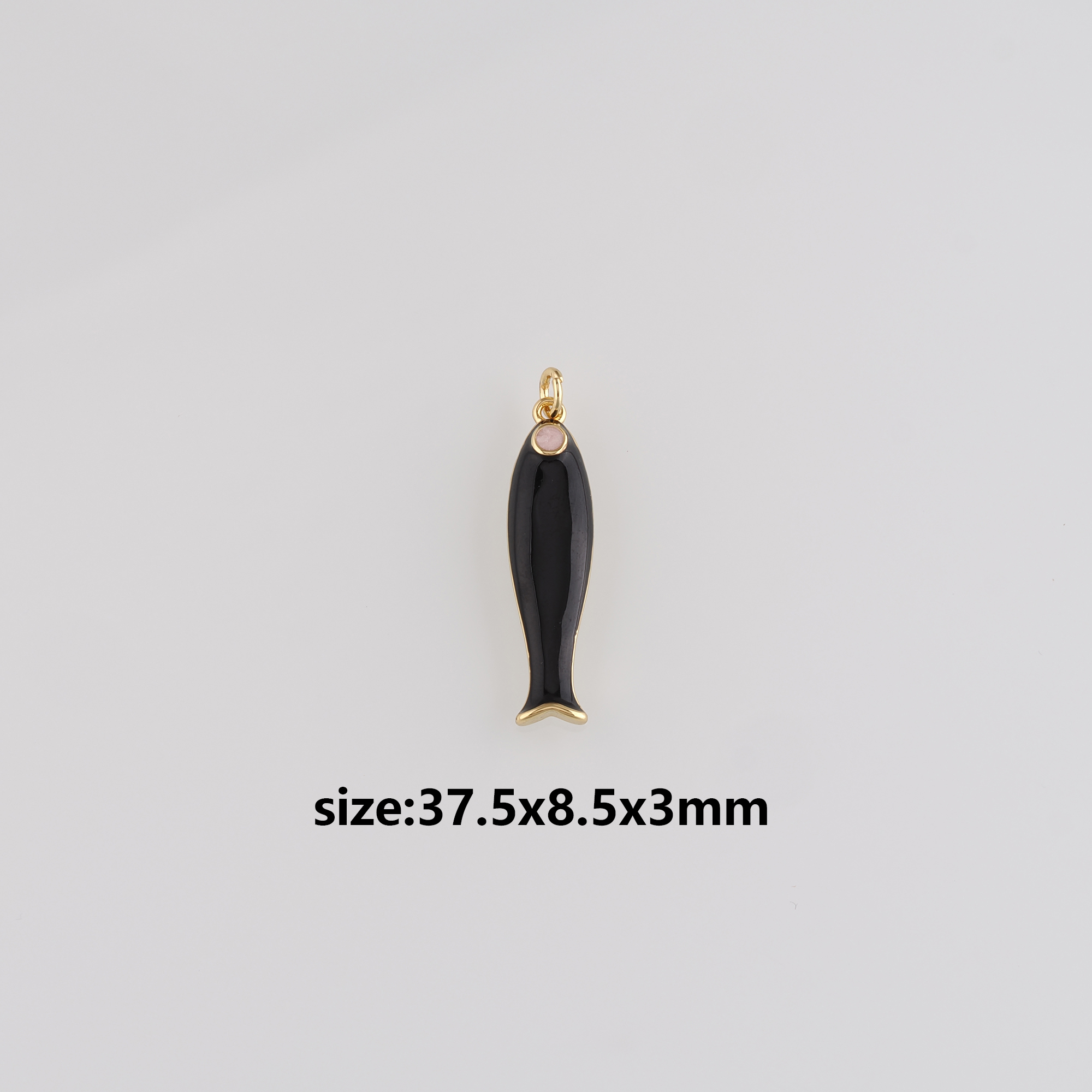 18K Gold Filled Fish Pendant,Enamel Fish Charm Earrings Necklace for DIY Jewelry Making Supply