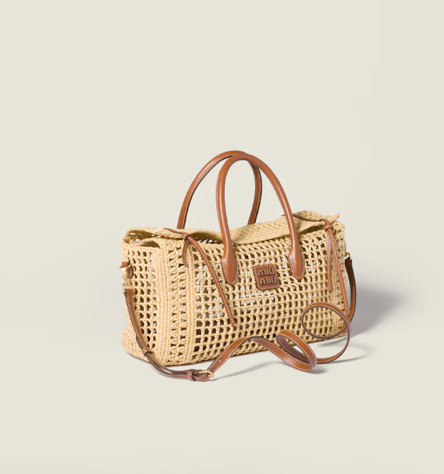 Miu Miu  Raffia top-handle bag