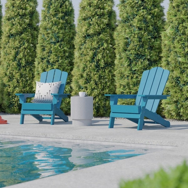 Set of 4 Commercial AllWeather Adirondack Chairs with Cupholders