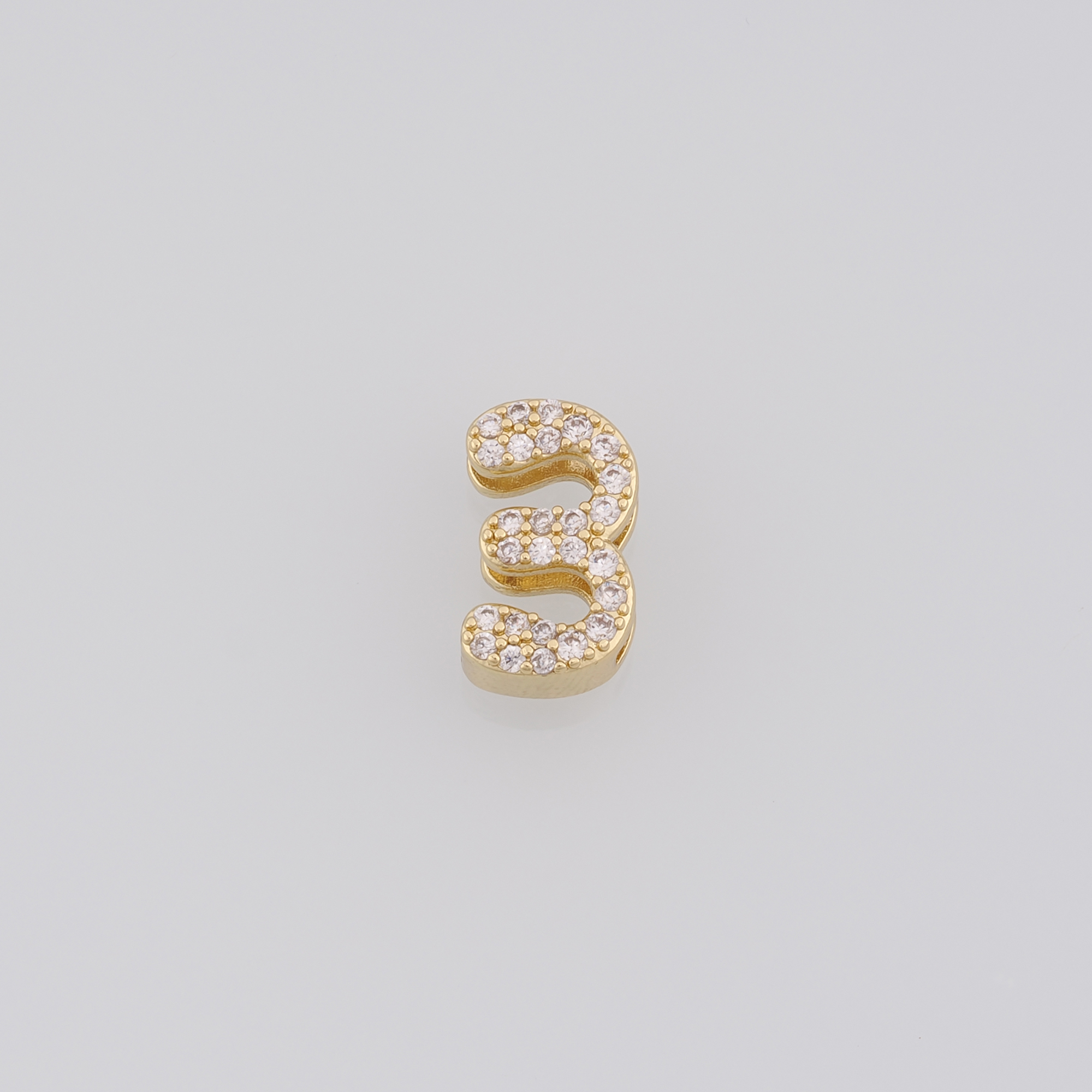 18K Gold Filled Number Spacer Beads,CZ Micro Pave Number Spacer Beads,DIY Jewelry Making Supply