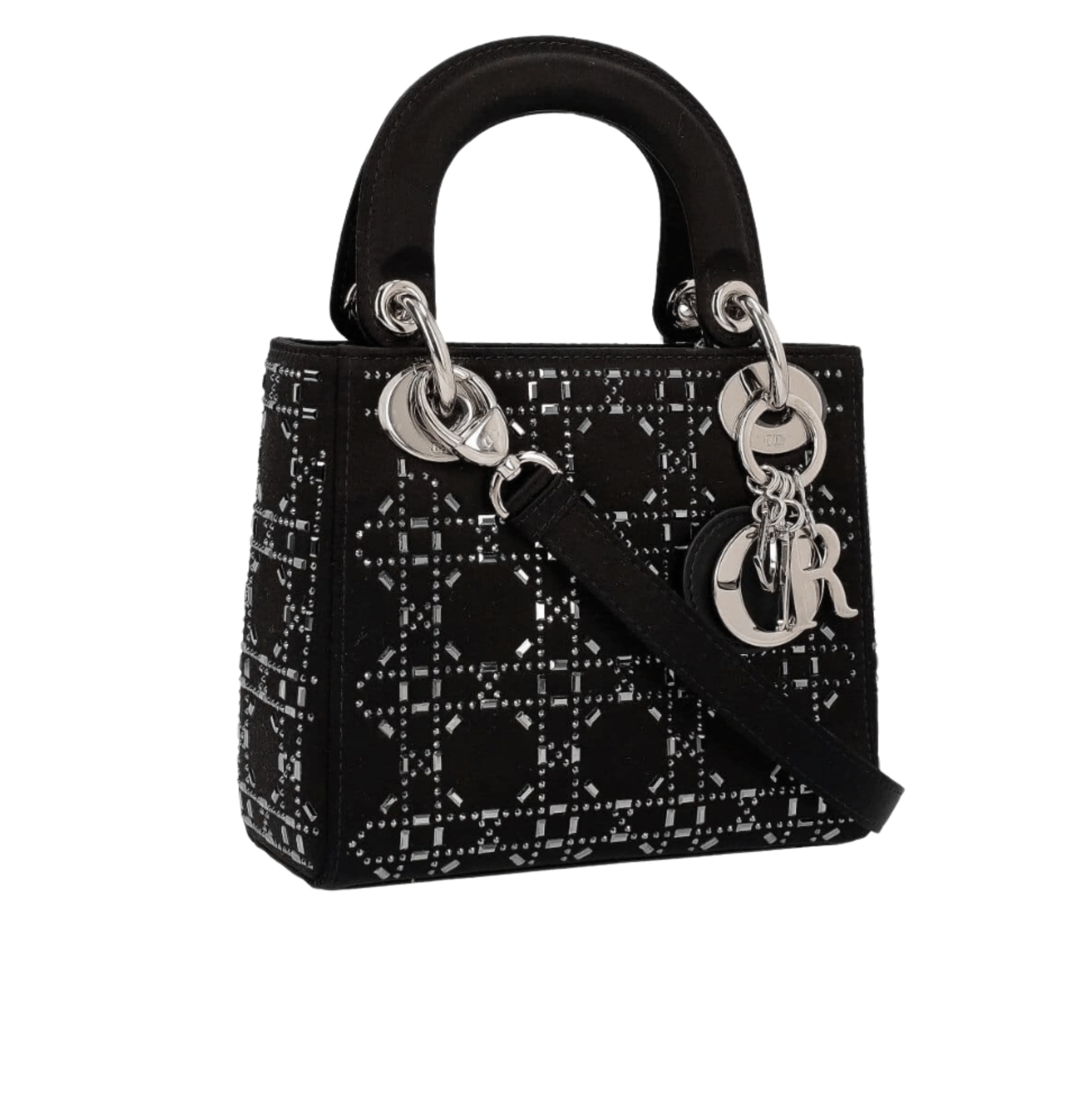 Dior Bag | Bag In Black Strass Cannage Satin.