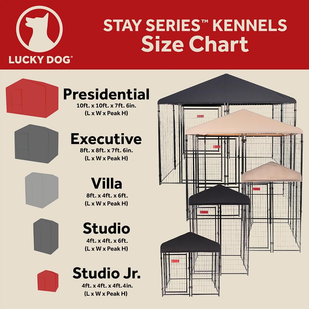 Lucky Dog STAY Series Presidential (Coverage Area – 0.0023 -Acres ) In-Ground Kennel (10 ft. x 10 ft. x 6 in. H) Steel Grey KPRM10-UR0310