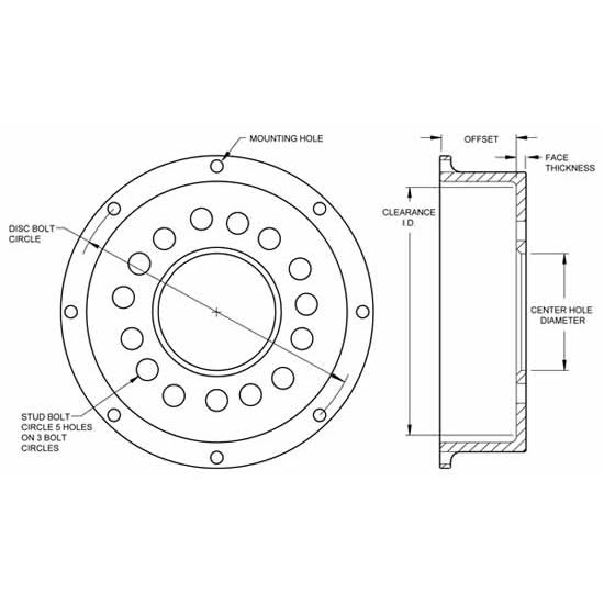 Wilwood 170-0259 1.71x22 Rear Drag Rotor Hat