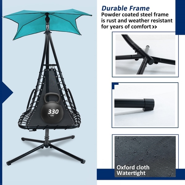 Hanging Chaise Lounger with Removable Canopy