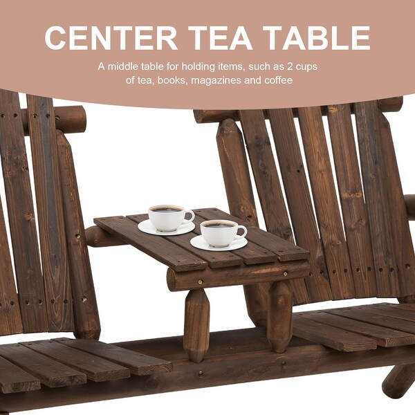 Outsunny Wood Adirondack Patio Bench Chair