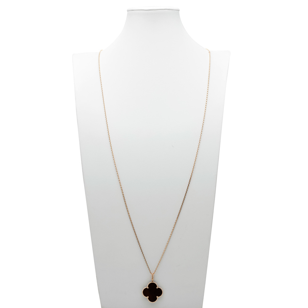 Van Cleef & Arpels Magic Alhambra Necklace 1 Motif Letterwood 18K Rose Gold VCARO3M700