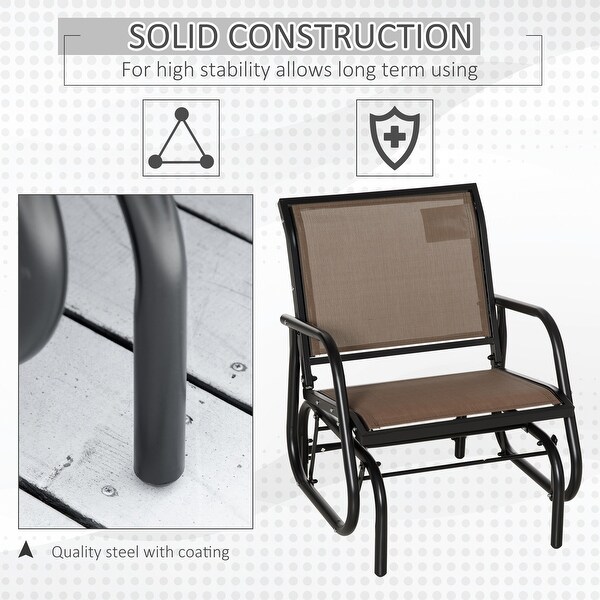 Outsunny Glider/Rocking Chair Set with Breathable Mesh Fabric,Curved Armrest