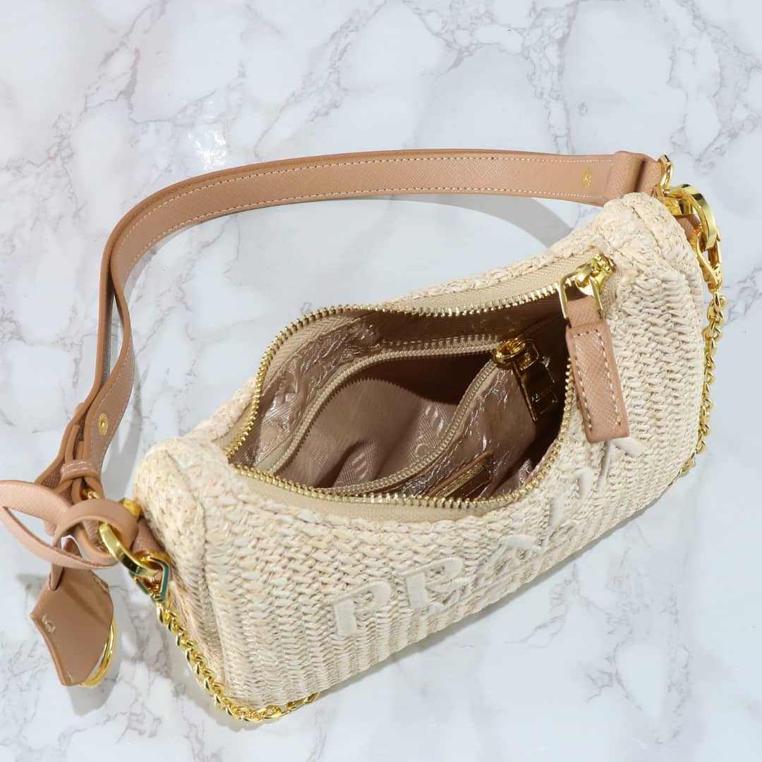 Prada Re Edition Crochet Bag Natural 22Cm