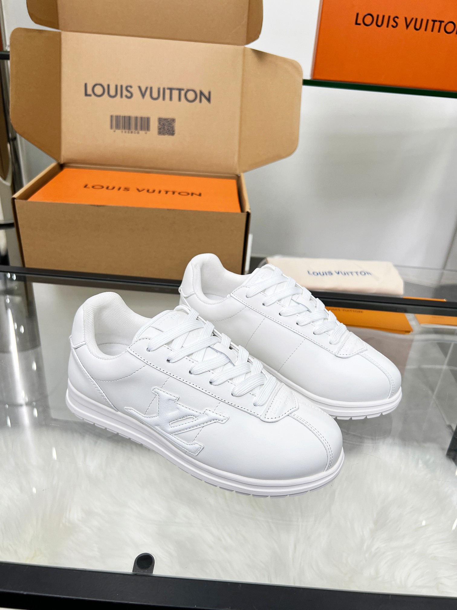Louis Vuitton LV Trainer Triple White Sneakers – Clean All White Leather – Women’s Shoes