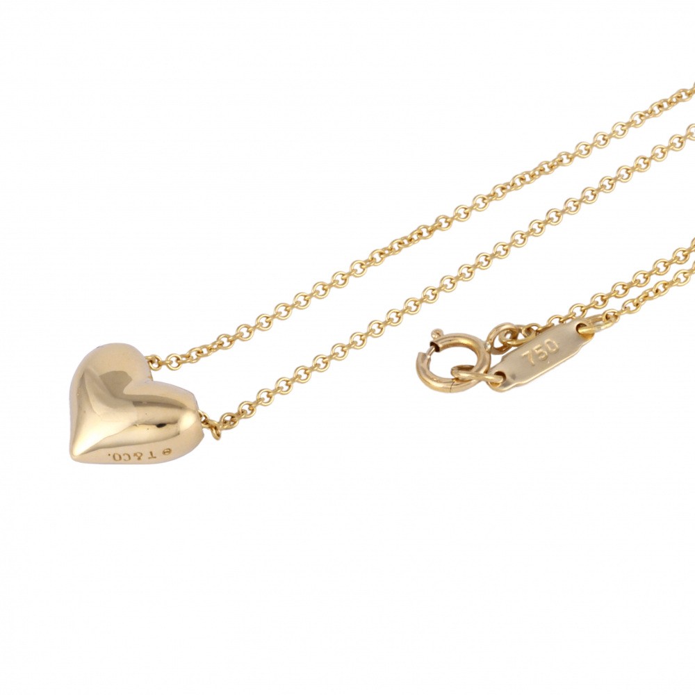 Tiffany & Co. Tiffany Dots Heart / 3PD K18YG Yellow Gold Necklace Diamond