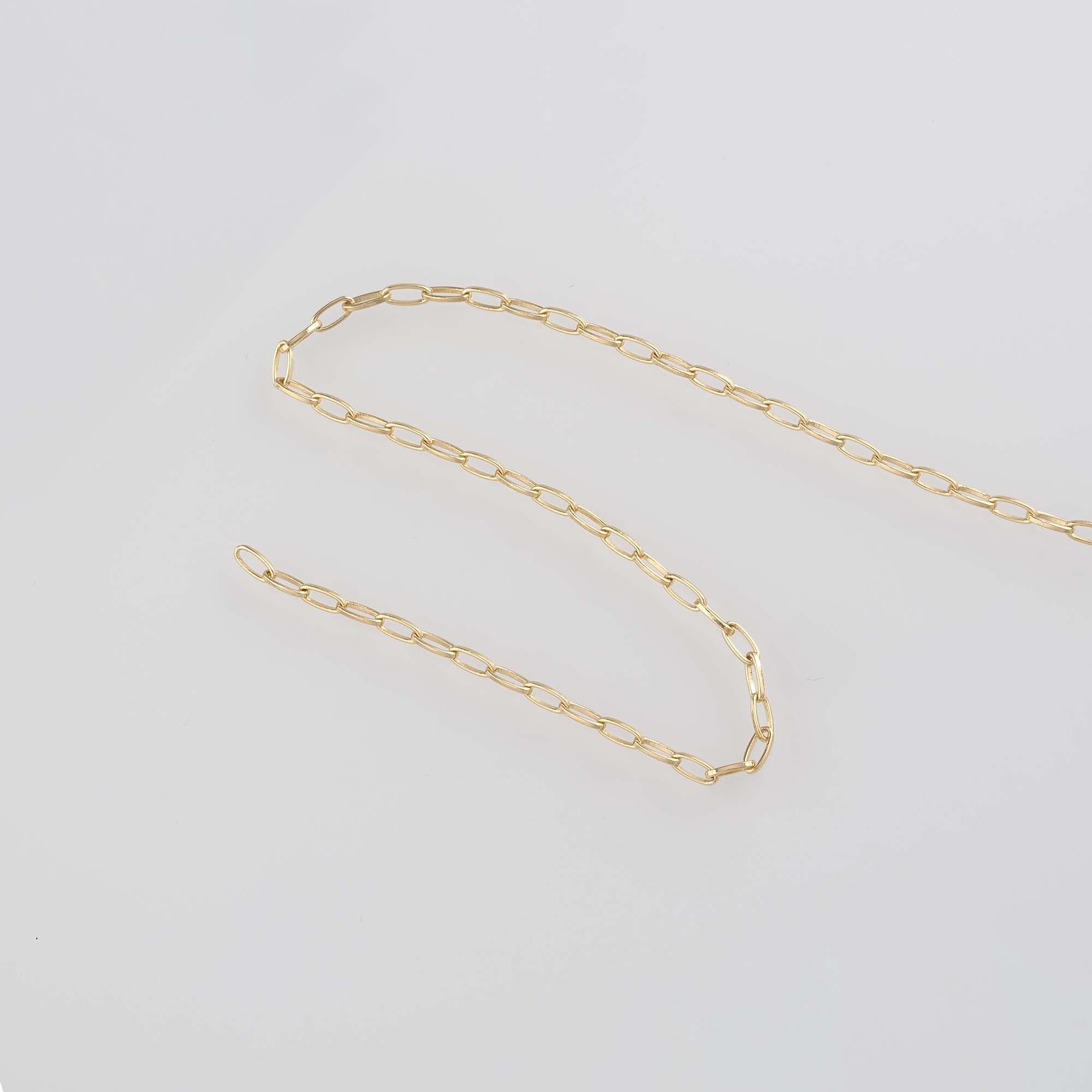 18K Gold Filled Paper Clip Chain Necklace,Dainty Link Chain,Gold Oval Chain Necklace for DIY Jewelry Making Supply