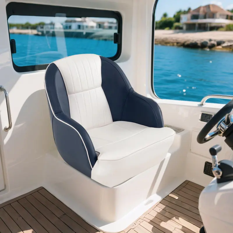 Pontoon Boat Seat – Ergonomic Captains Chair with Thick Cushioning for Marine Use