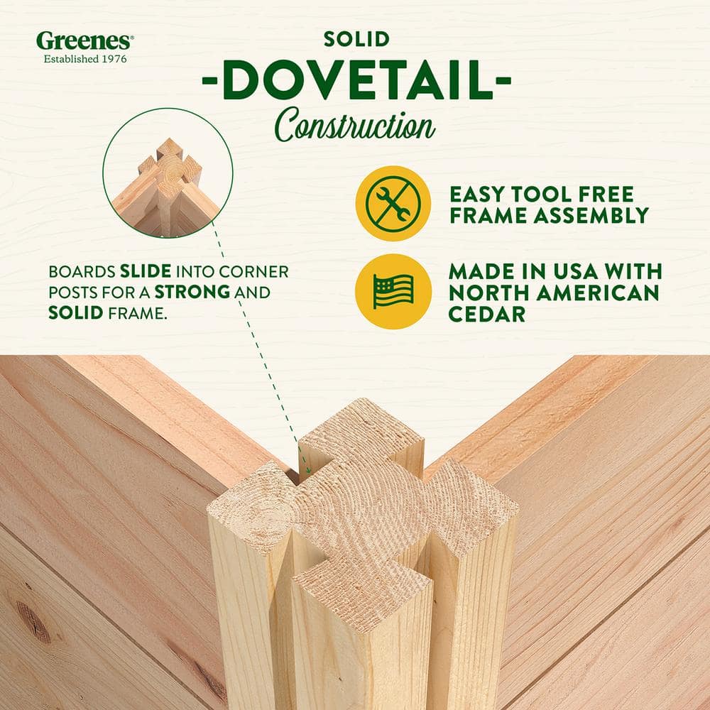 Greenes Fence 8 ft. x 12 ft. x 16.5 in. Premium Cedar U-Shaped Raised Garden Bed with CritterGuard Fencing RCUSB8X12CG