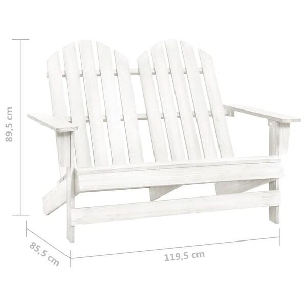 vidaXL 2Seater Patio Adirondack Chair Solid Wood Fir